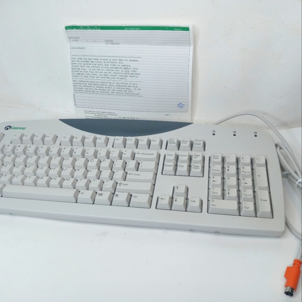 Vintage New Gateway PS2 Computer Mechanical Keyboard PN 7002557 104 Gateway